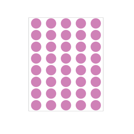 NEVS 1/2" Color Coding Dots Magenta - Sheet Form DOT-12M Magenta